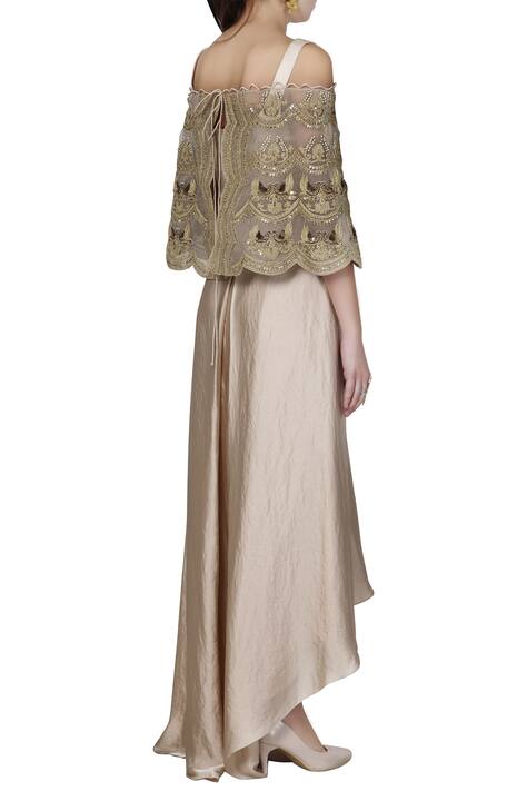 Buy Embroidered Cape Skirt Set by Limerick by Abirr N' Nanki at Aza ...