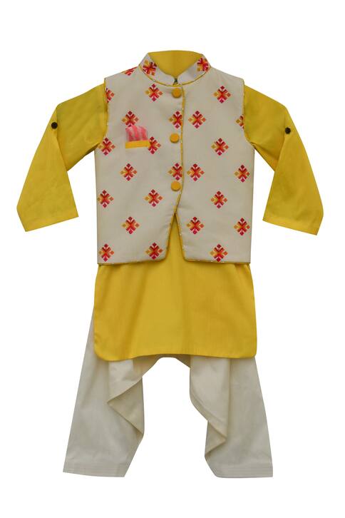 Cotton Silk Nehru Jacket Set