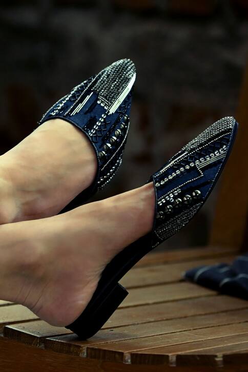 embellished mule heels