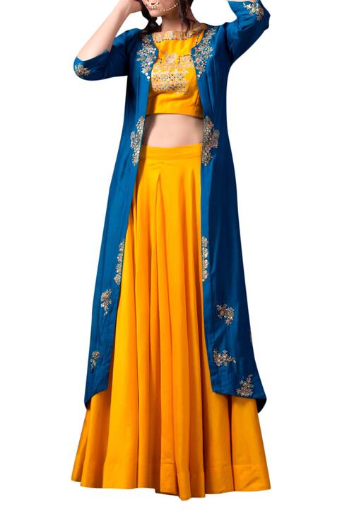 yellow jacket lehenga
