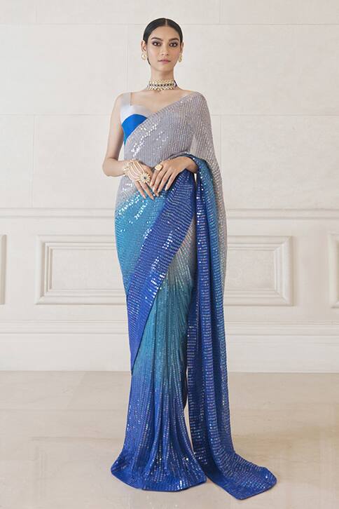 Sequin Embellished Saree with Blouse