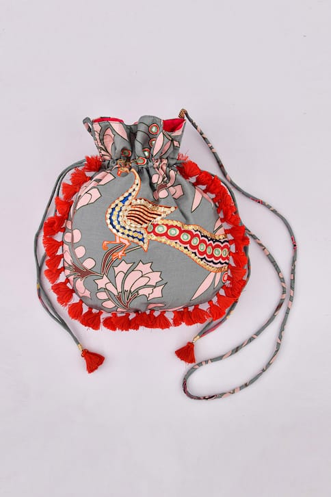 Linen Silk Handcrafted Potli Bag