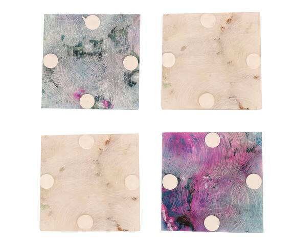 Cotton Indya Agate Square Coasters - Set of 4