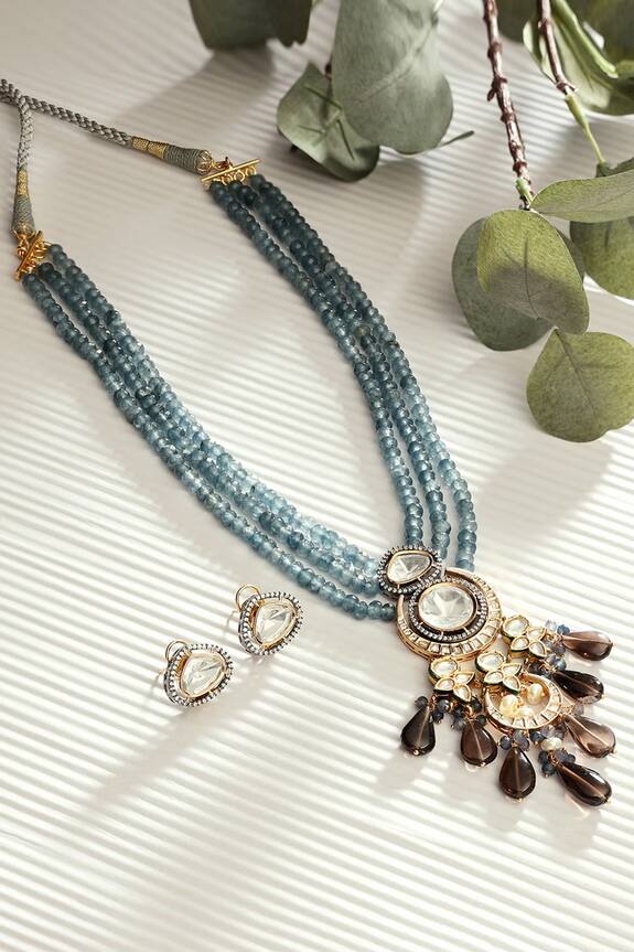 joules by radhika Handcrafted Antique Polki Necklace Set
