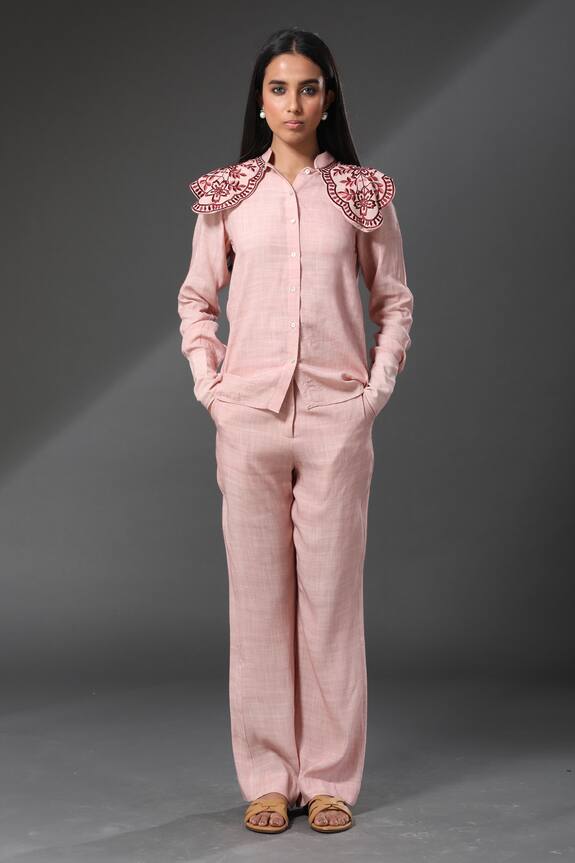 Zeefaa Extended Collar Shirt & Pant Set