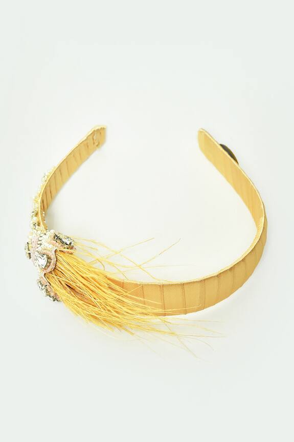 Choko Feather Embellished Crown Hairband