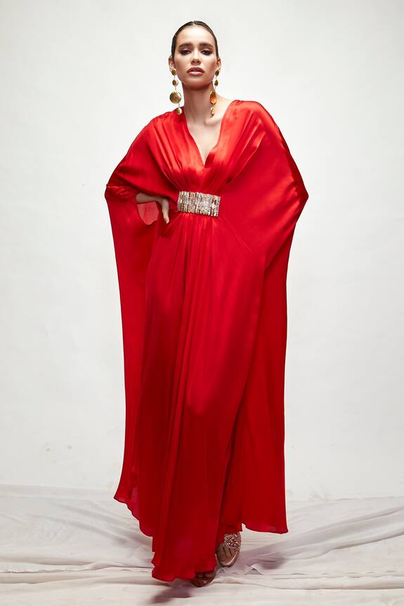 Ranian Silk Pleated Kaftan