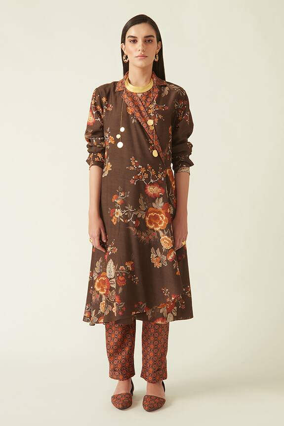 Payal Pratap Bromo Floral Bloom Print Wrap Jacket