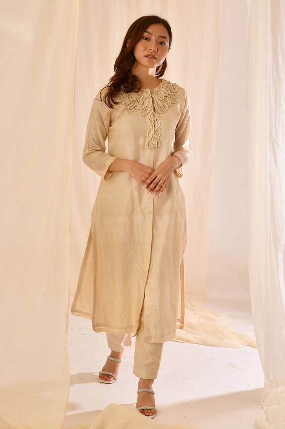 Vaani Beswal Bodice Embroidered Kurta And Pant Set