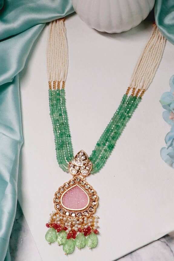 Ishhaara American Diamond Embellished Long Pendant Necklace