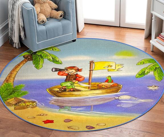 Qaaleen The Voyage Circular Shaped Rug