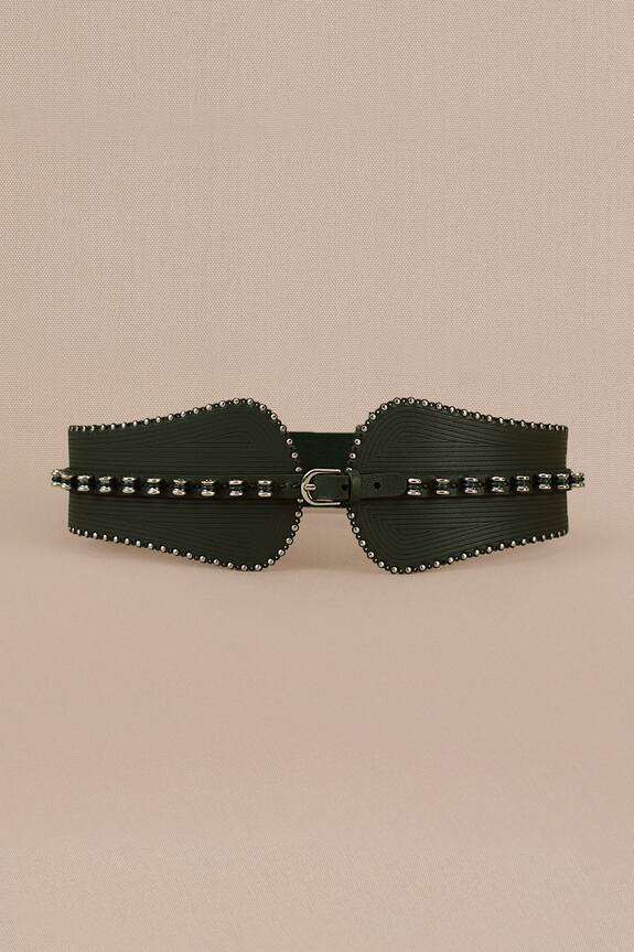 AMPM Laser Cut Leather Corset Belt
