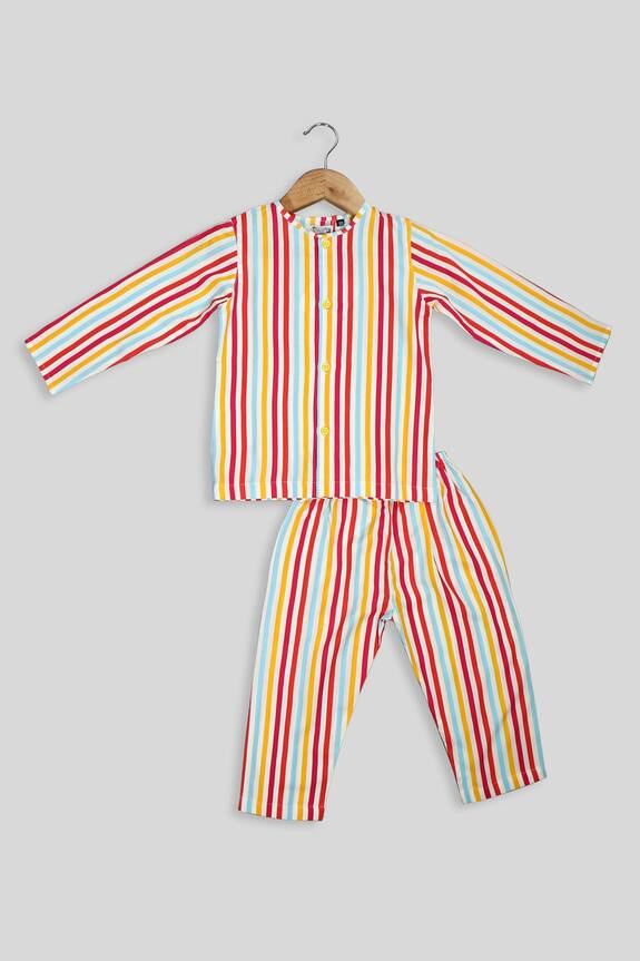 Champscloset Striped Shirt & Pyjama Set