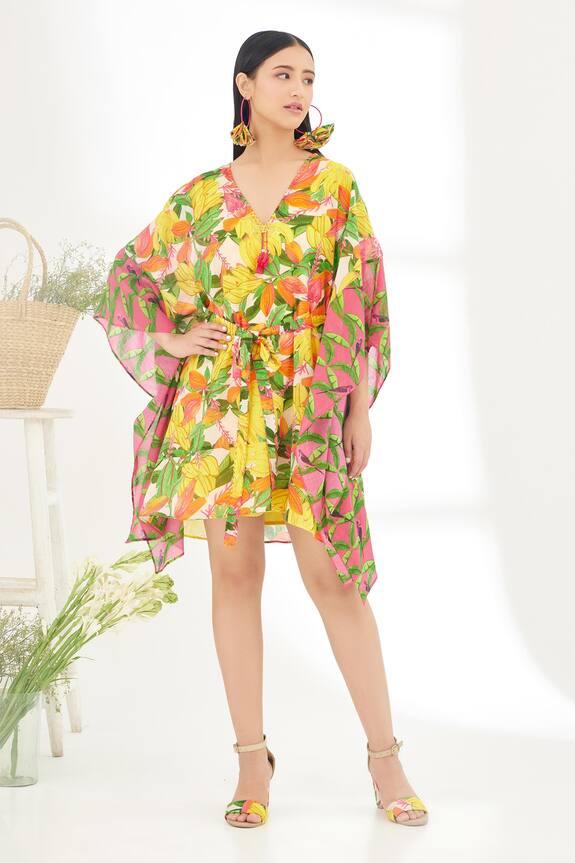 Nikasha Cotton Banana Fruit Tree Print Kaftan