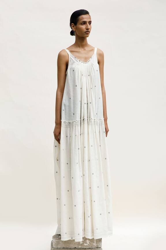 Urvashi Kaur Sentosa Geometric Placement Woven Dress