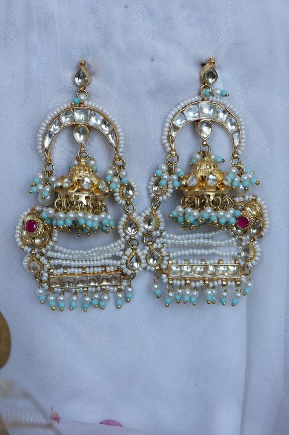 Paisley Pop Brahmani Kundan Jhumka Earrings