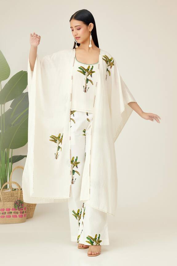 Nikasha Hand Woven Banana Tree Print Kaftan