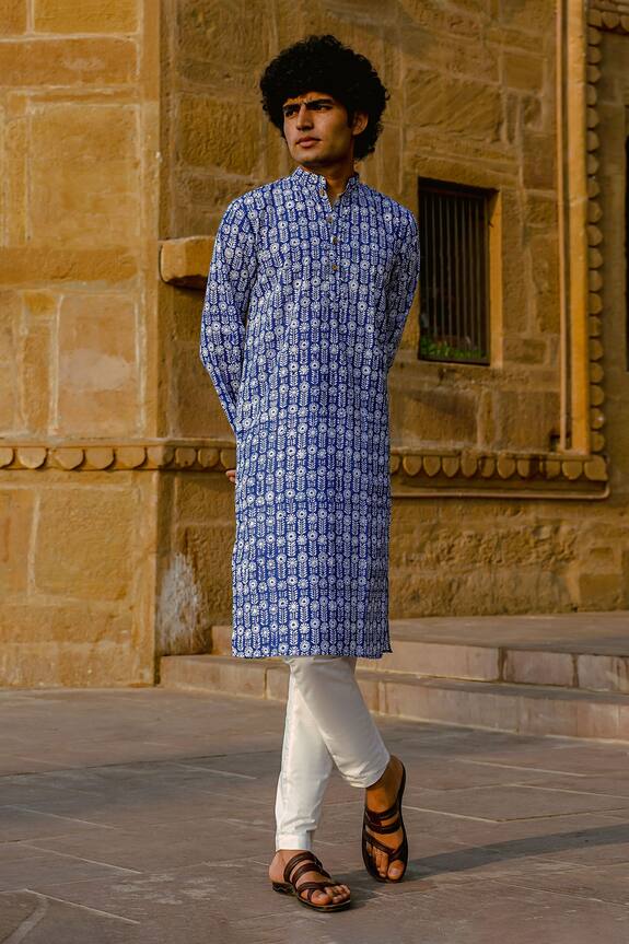 Kalp Cotton Floral Print Kurta