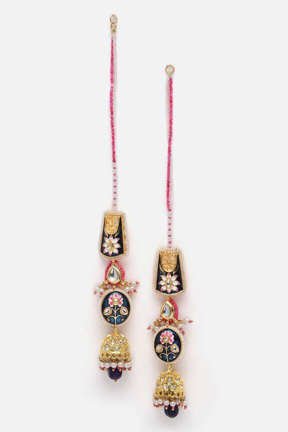 Dugran By Dugristyle Floral Pattern Embellished Jhumkas