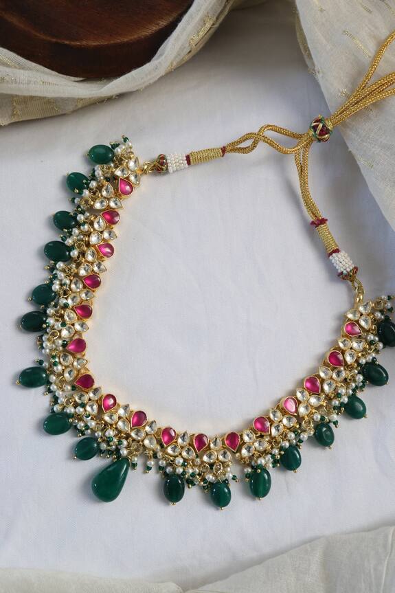 Paisley Pop Heni Kundan Embellished Choker Necklace