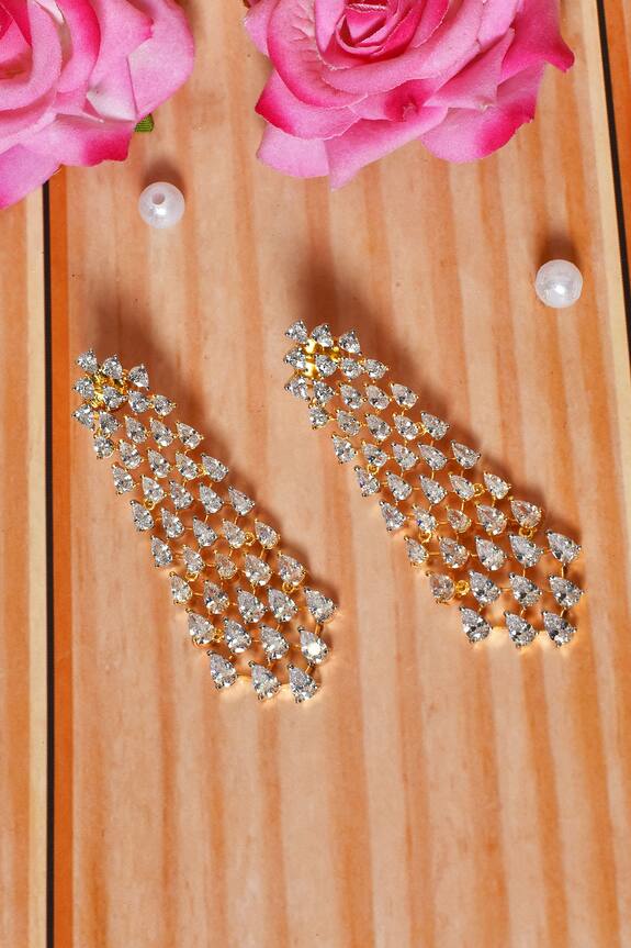 Nayaab by Aleezeh Symmetric Embellished Earrings