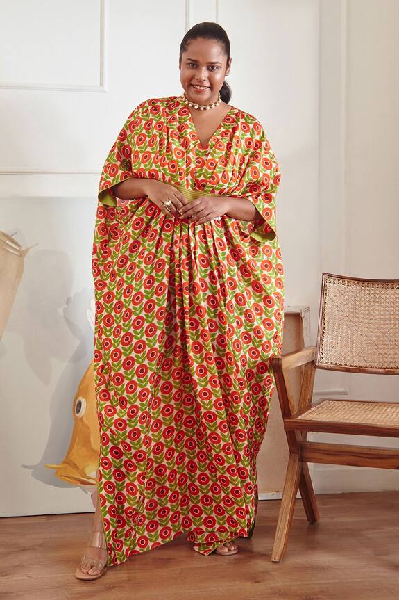 Sorbae Silk Printed Kaftan