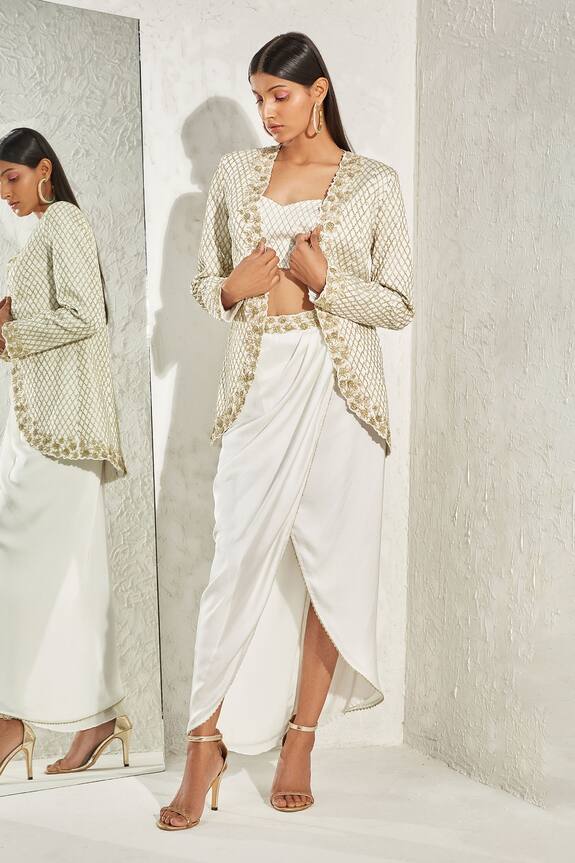 Namrata Joshipura Belladonna Embellished Jacket & Draped Skirt Set