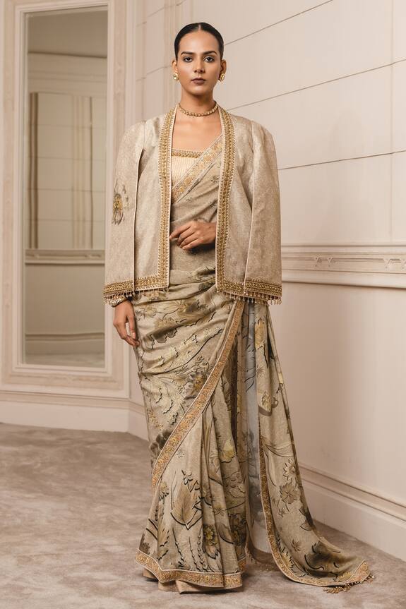 Tarun Tahiliani Floral Print Cape