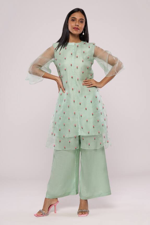 MAYU KOTHARI Layered Rose Hand Embroidered Kurta