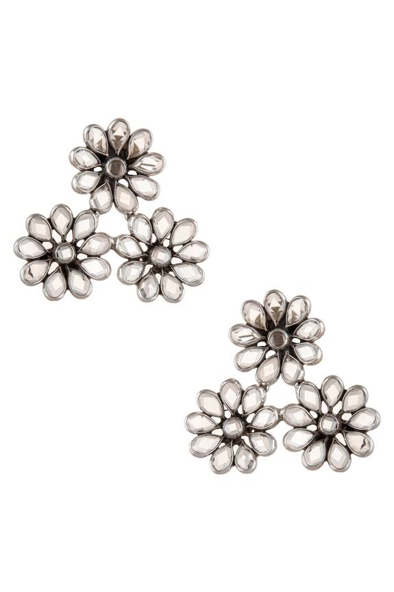 Neeta Boochra Checker Crystal Embellished Earrings