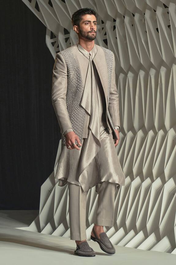Rohit Gandhi + Rahul Khanna Ashlar Silk Metallic Jacket