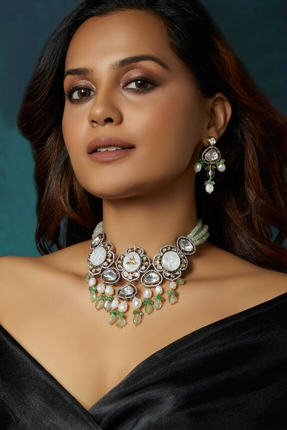 joules by radhika Antique Necklace Set