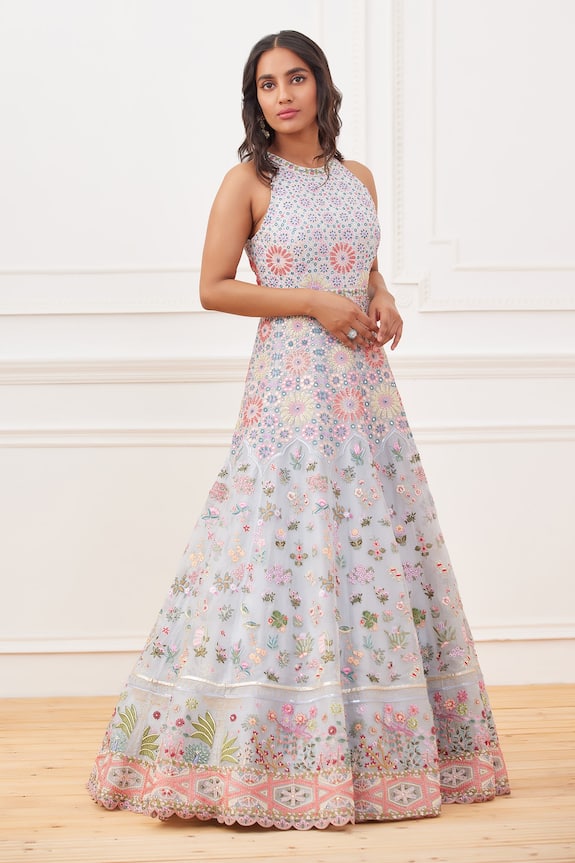 Rahul Mishra Floral Embroidered Gown