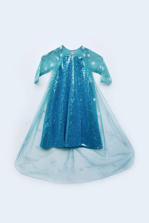 FAYON KIDS Elsa Snowflake Embroidered Dress