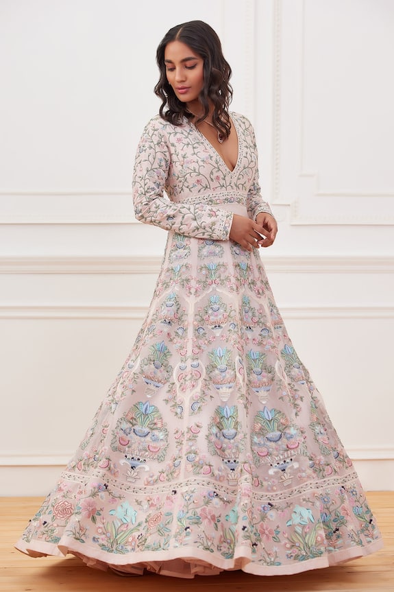 Rahul Mishra Gul-E-Bahar Silk Embroidered Gown