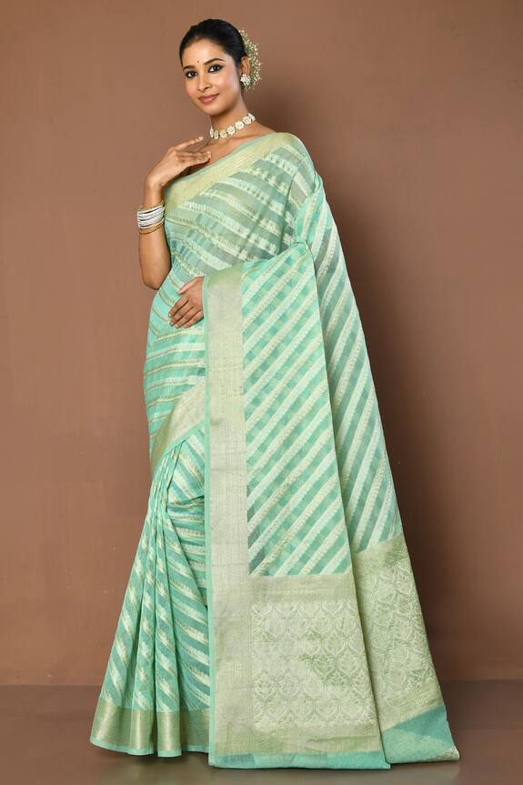 Nazaakat by Samara Singh Zari Alfi Checkered Woven Saree