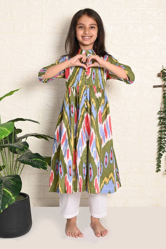 The Cotton Staple Orla Front Open Kurta With Pant