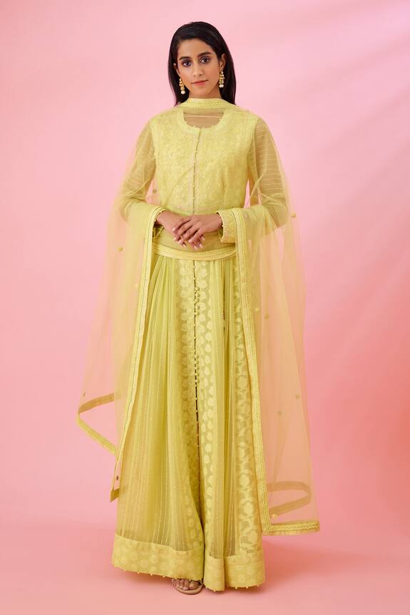 Shyam Narayan Prasad Floral Patchwork Anarkali Set