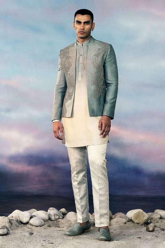 Rohit Gandhi + Rahul Khanna Zephyr Embellished Bandhgala Kurta Set