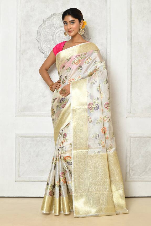 Khwaab by Sanjana Lakhani Banarasi Tussar Silk Woven Saree
