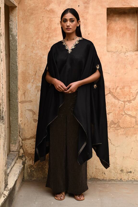 Deepthee Chanderi Cape & Flared Pant Set