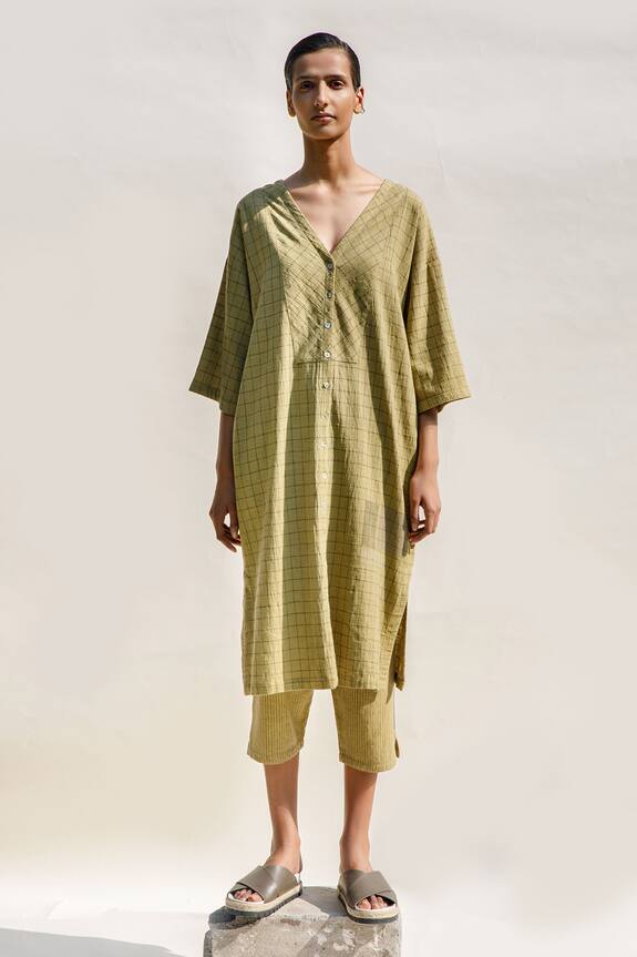Urvashi Kaur Cedro Checkered Print Tunic
