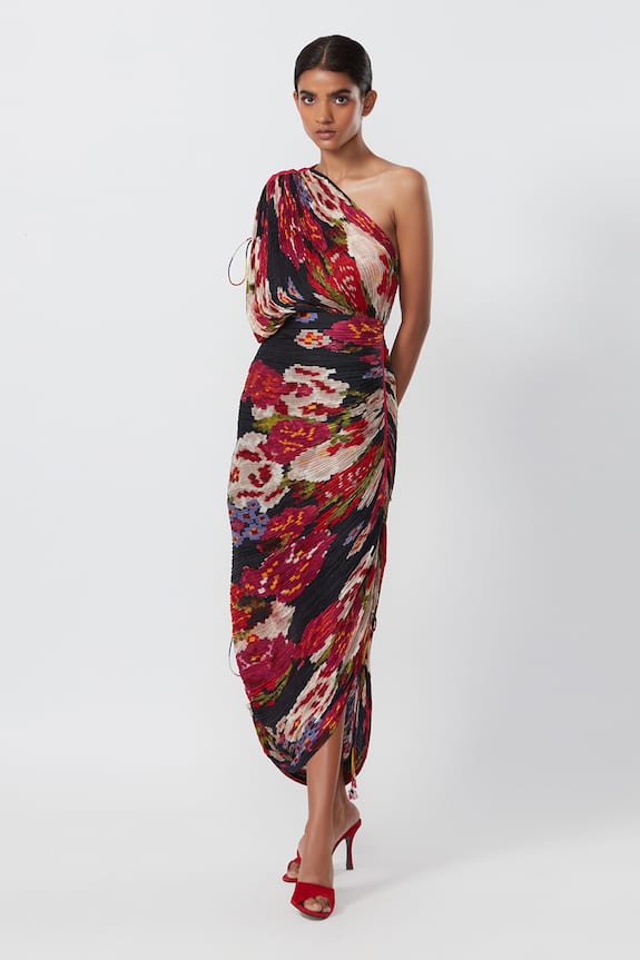 Saaksha & Kinni Abstract Print One Shoulder Dress