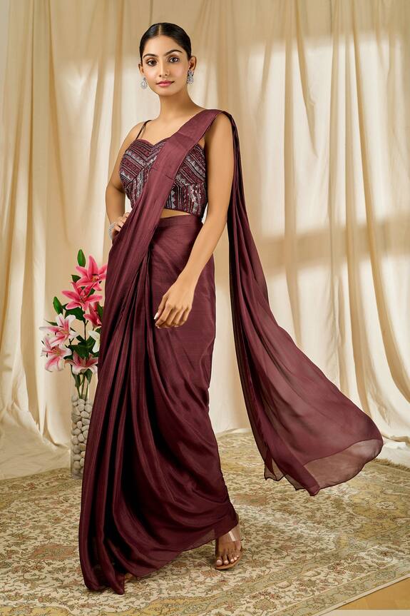 Alaya Advani Pre-Draped Saree With Embellished Blouse