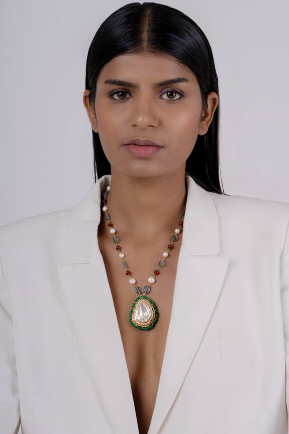 Osvag India Bead Embellished Pendant Necklace