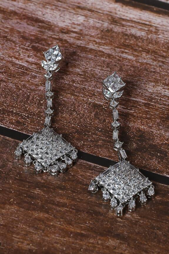 Nepra by Neha Goel Zircon Embellished Dangler Earrings