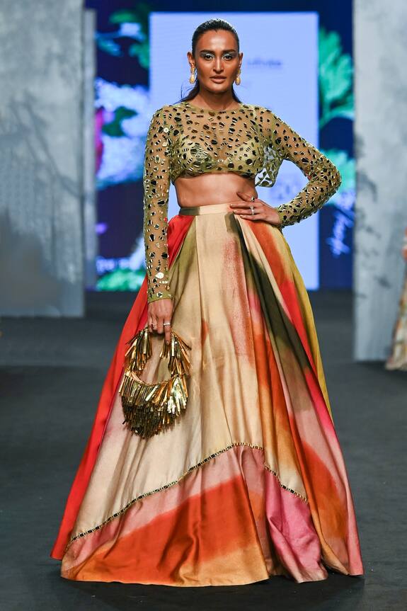 Mahima Mahajan Embroidered Blouse & Lehenga Set