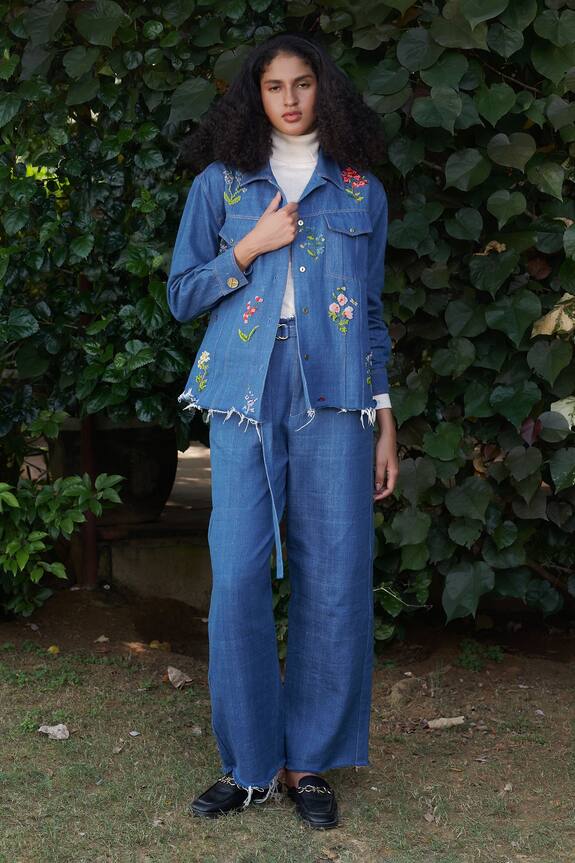 Ode To Odd Denim Handwoven Embroidered Jacket