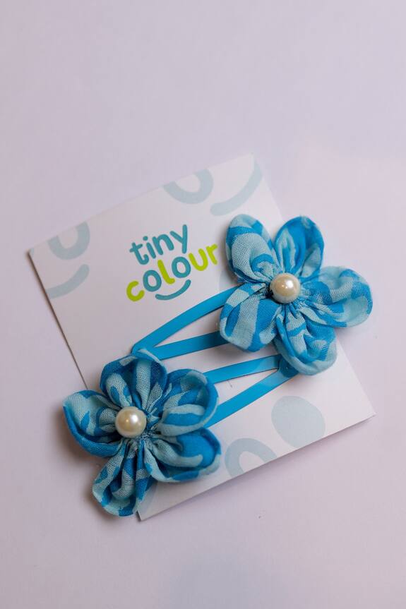 Tiny Colour Clothing Cloudy Sky Printed Hairclip - Set of 2