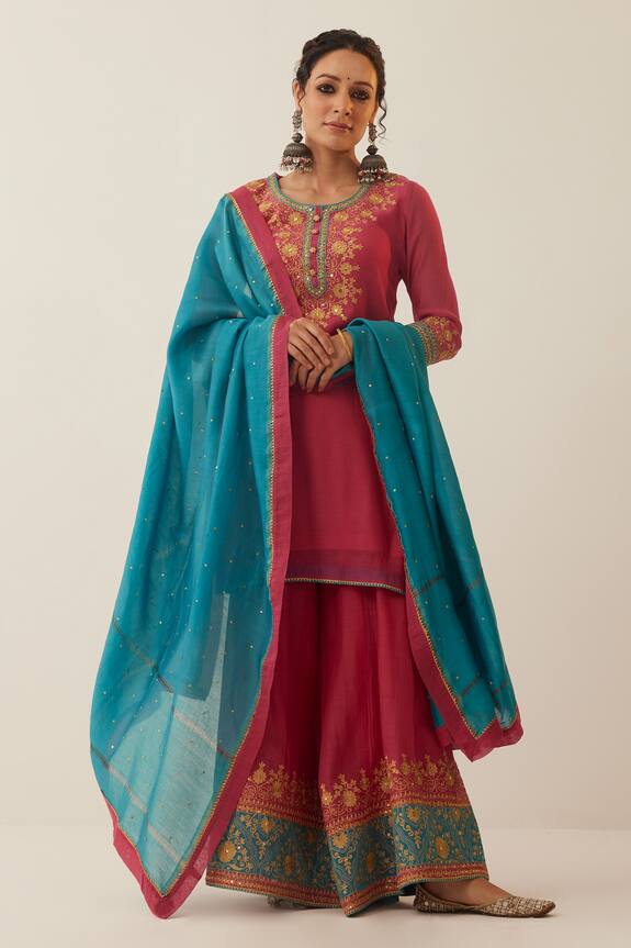 Shrutkirti Chanderi Silk Kurta Sharara Set
